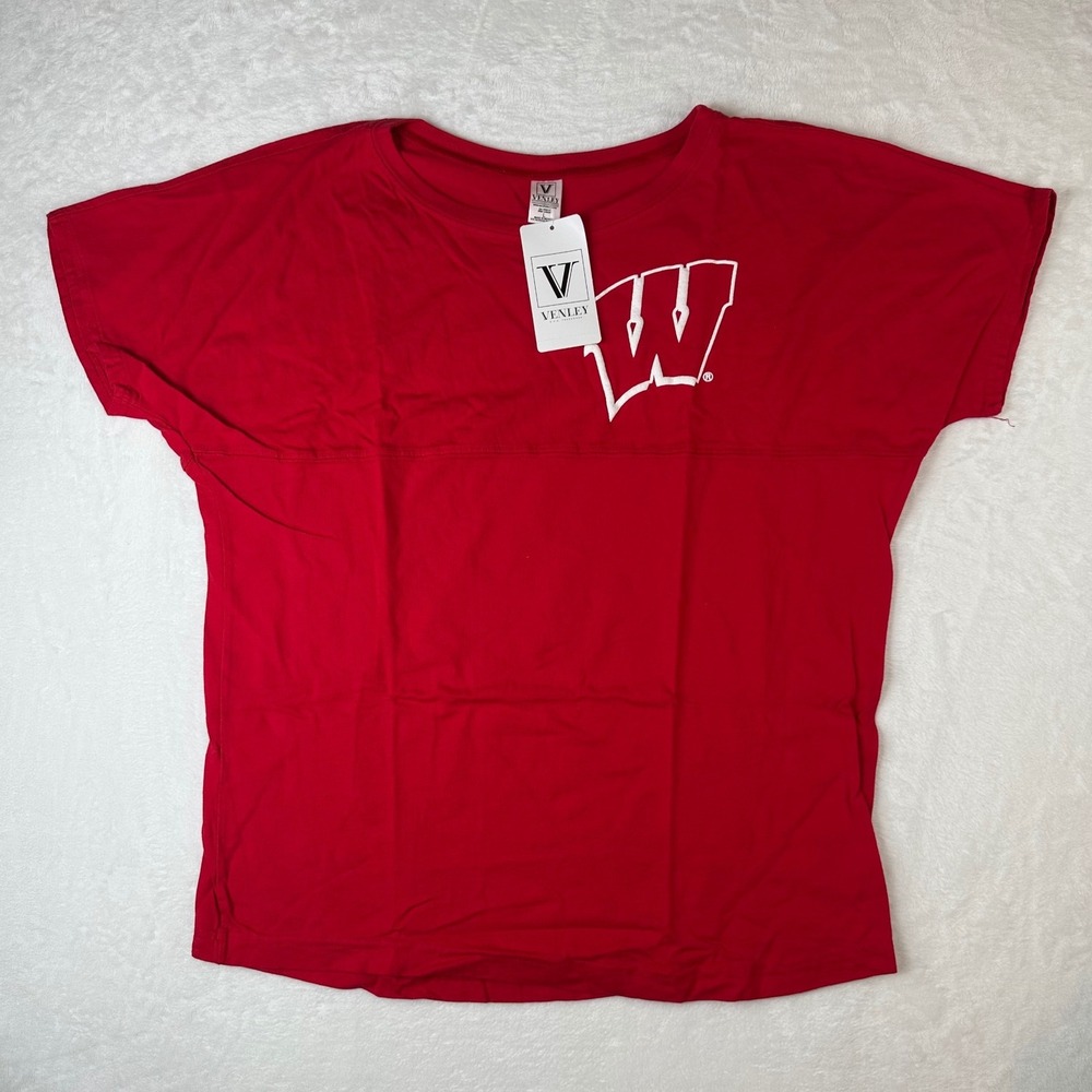 Venley Wisconsin Badgers Red T-Shirt Womens Large NWT NCAA